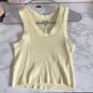 baby yellow, brandy melville john galt tank top, never worn : one size